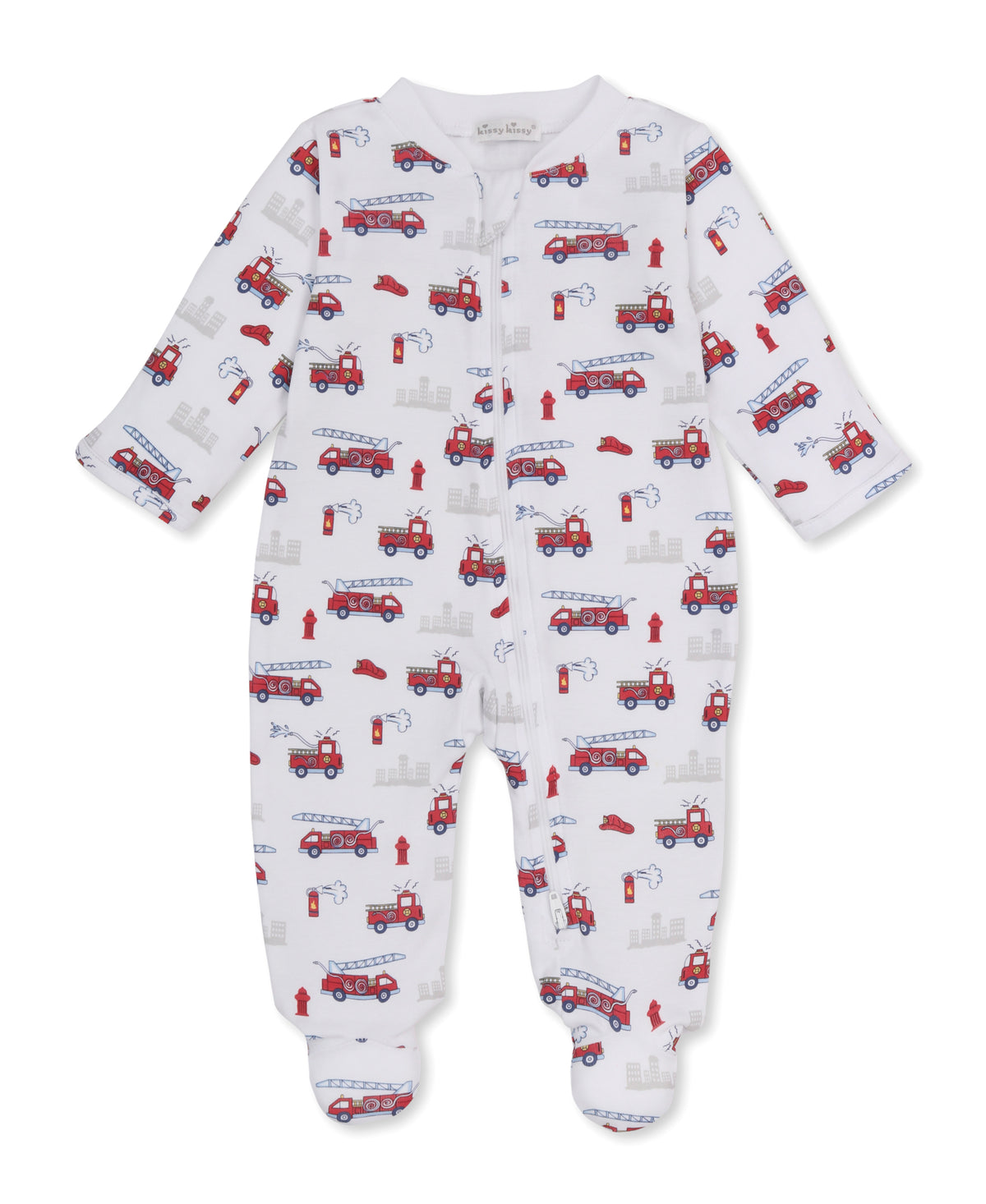 Kissy Kissy Footie w/ Zip - PJs Fire Rescue Racers, Newborn