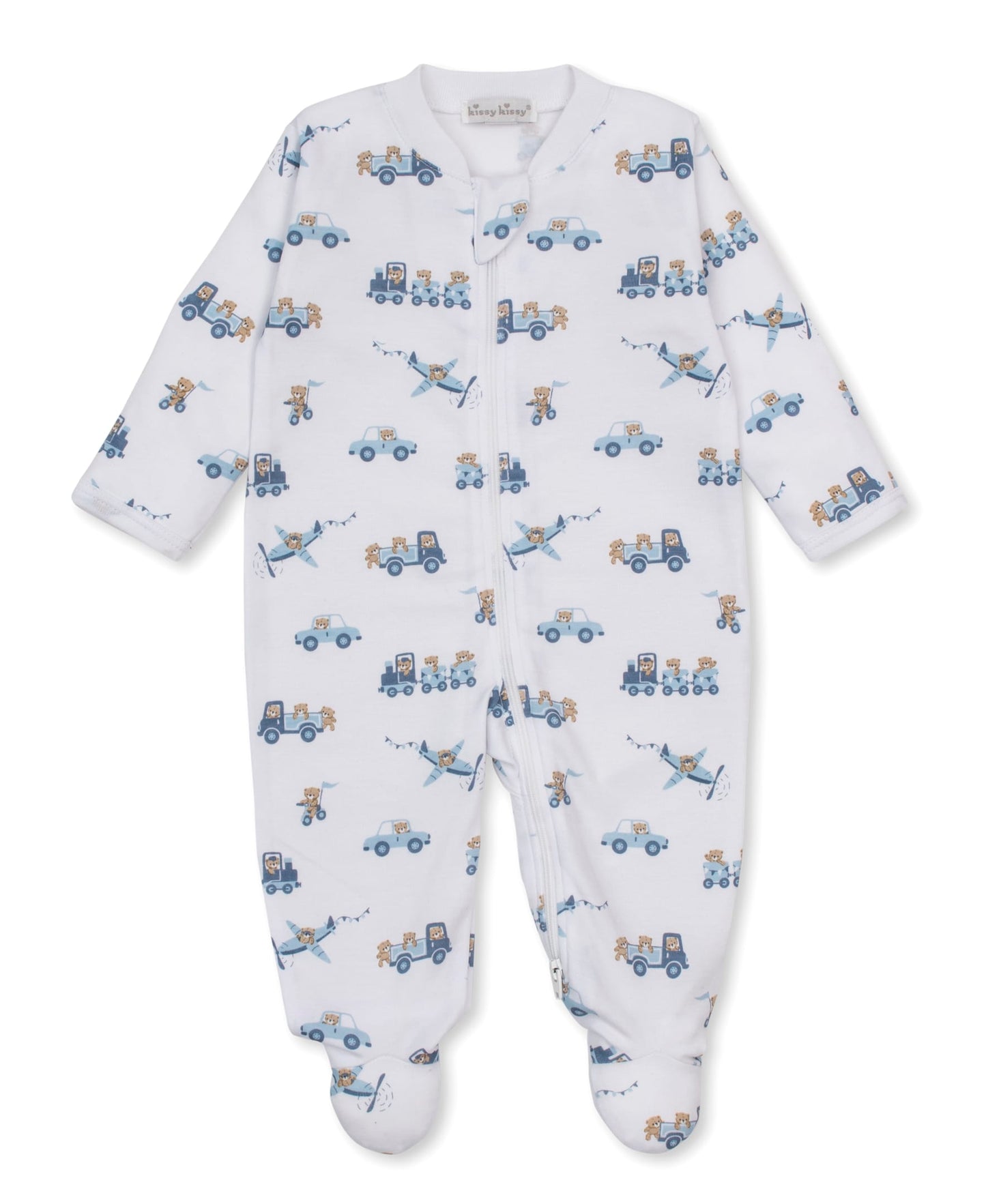 Kissy Kissy Zip Footie - Bears on the Go, 0-3M