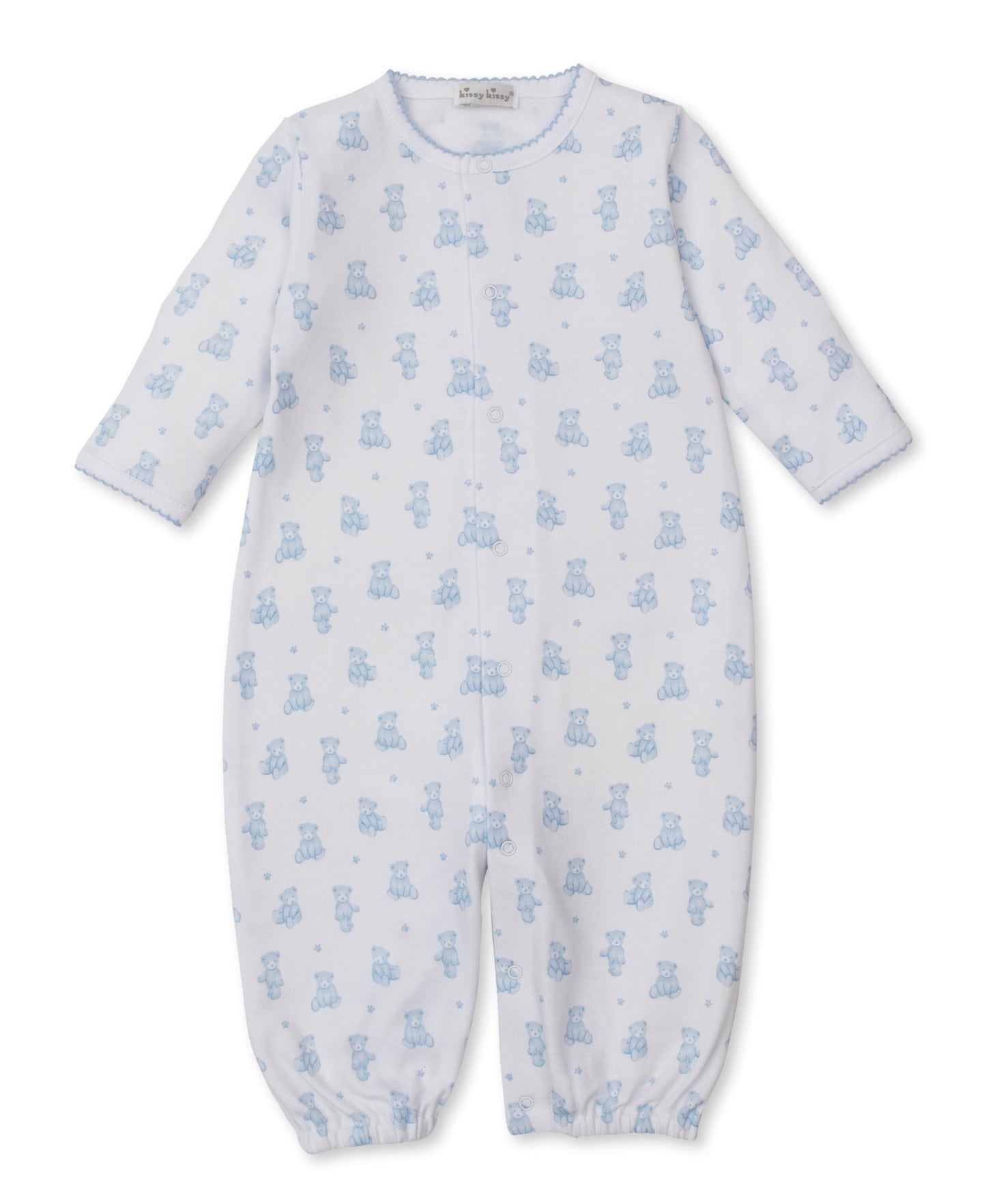 Kissy Kissy Convertible Gown - Teddy Bears, Light Blue, Newborn - Image 2