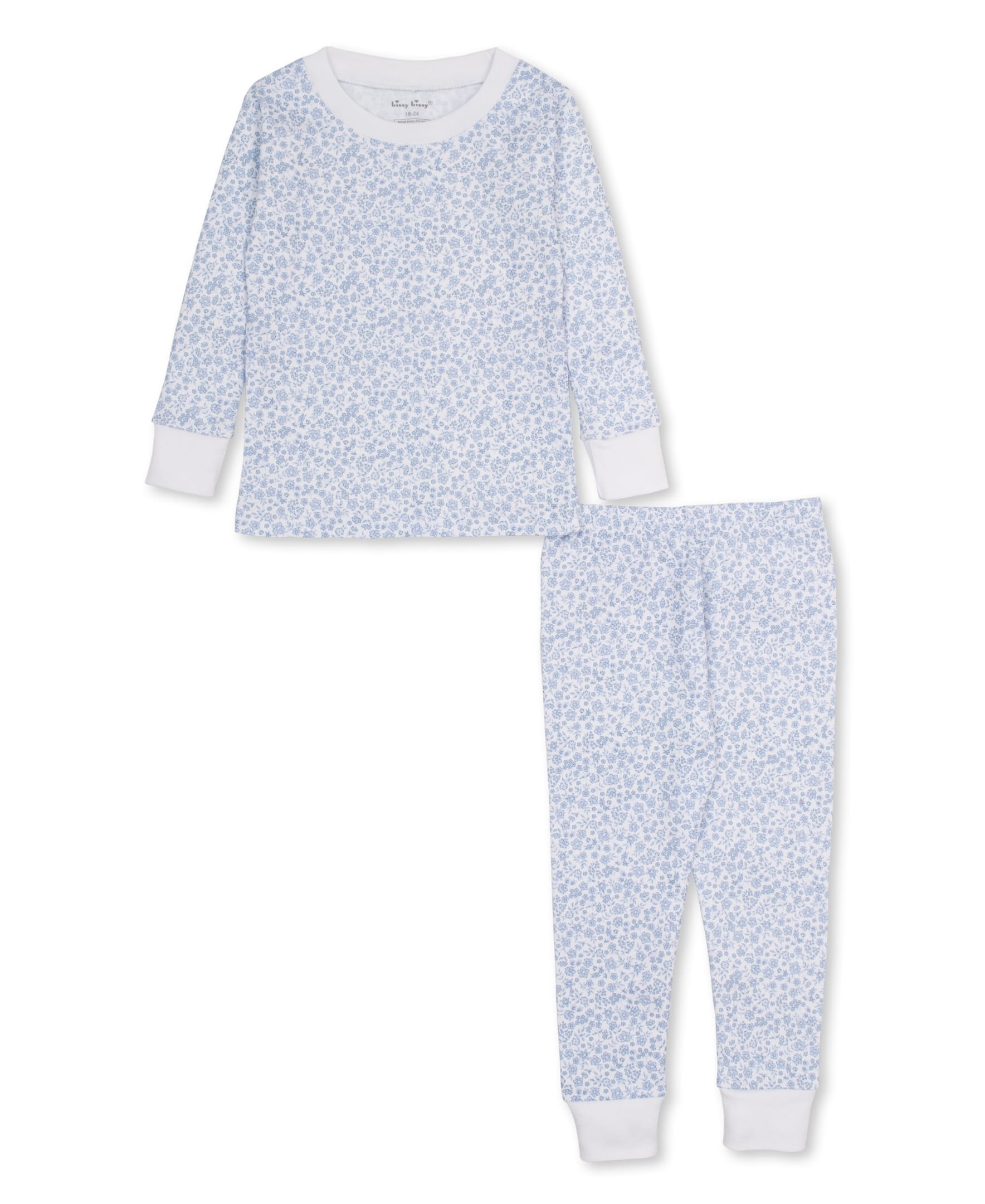 Kissy Kissy Pajama Set Snug Print - Lt Blue, 4Y - Image 2