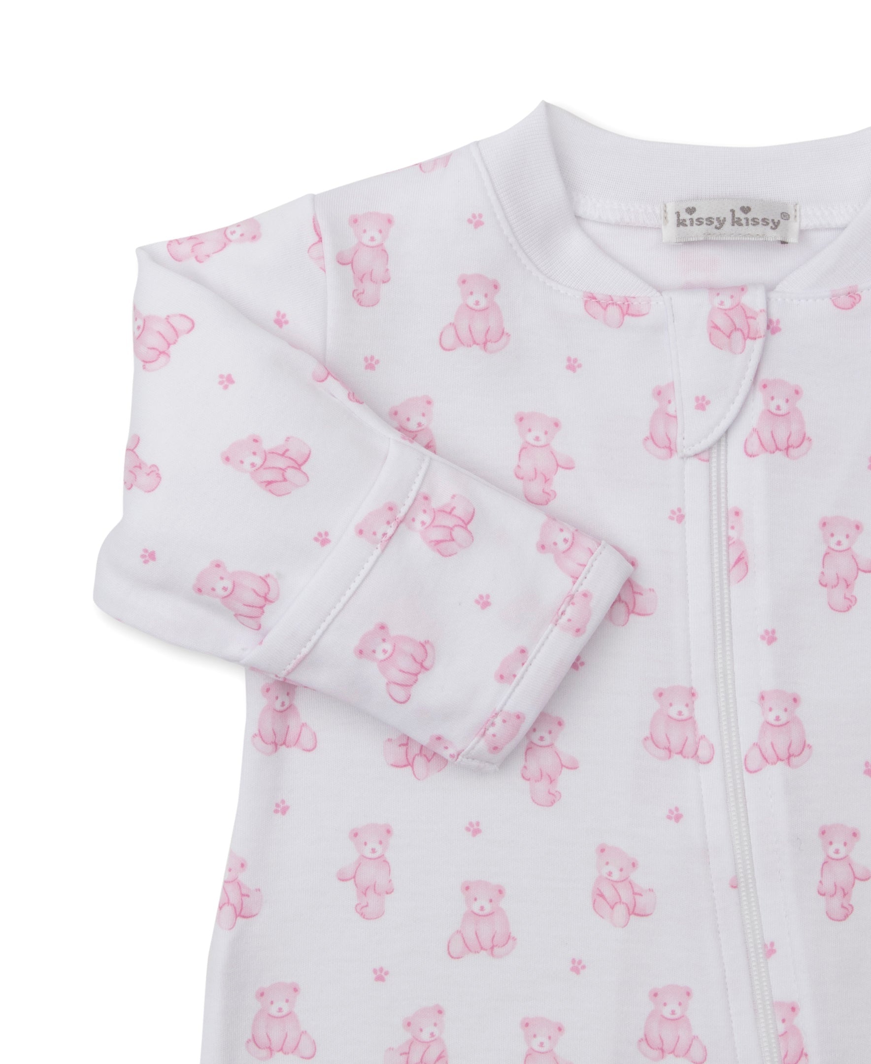 Kissy Kissy Footie w/ Zip - Teddy Bears, Pink, 3-6M - Image 2