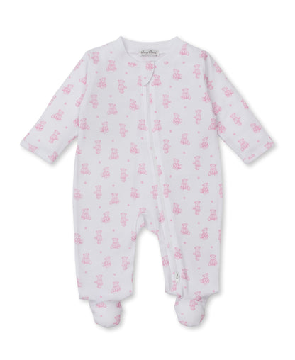 Kissy Kissy Footie w/ Zip - Teddy Bears, Pink, 3-6M