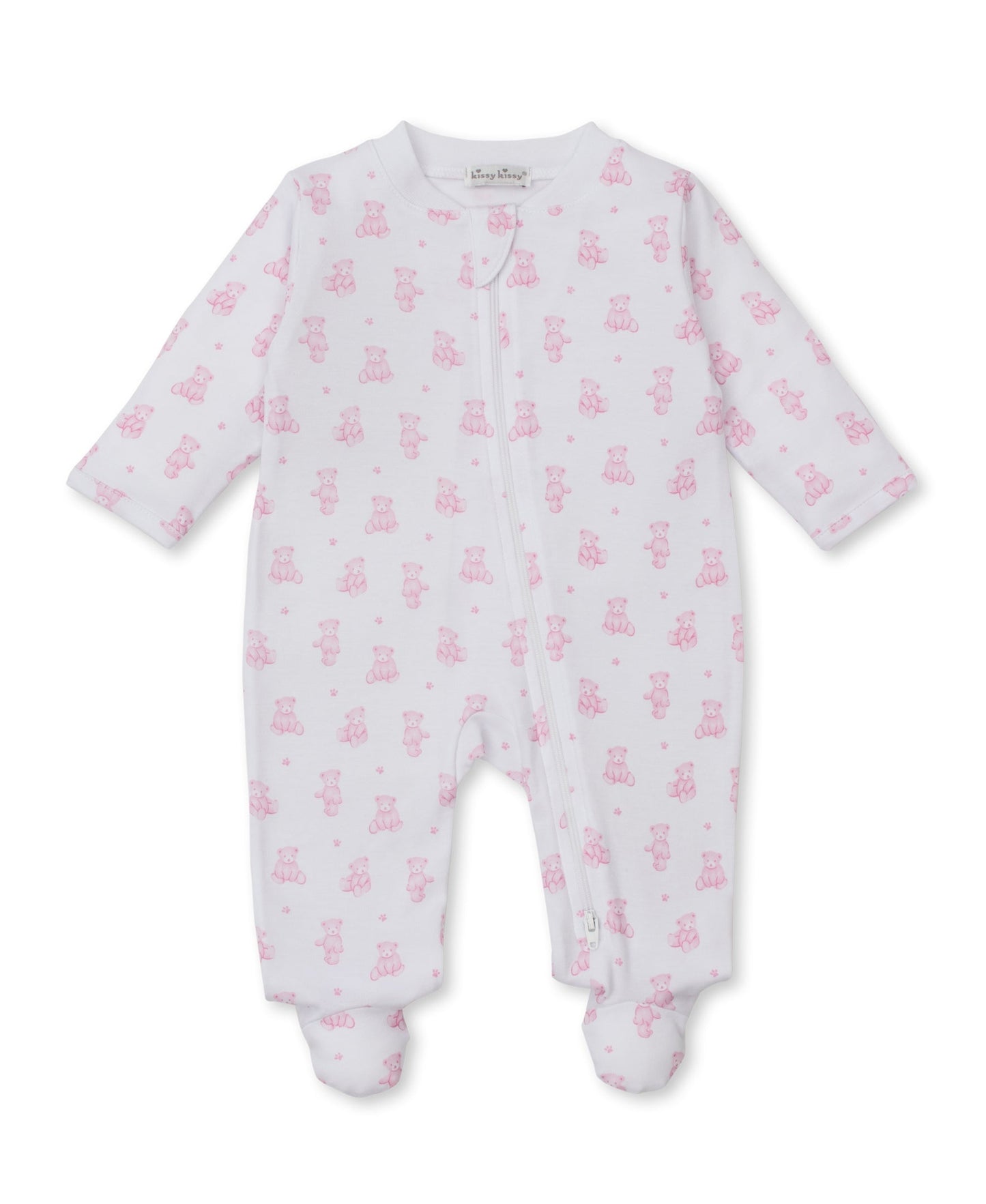 Kissy Kissy Footie w/ Zip - Teddy Bears, Pink, Newborn