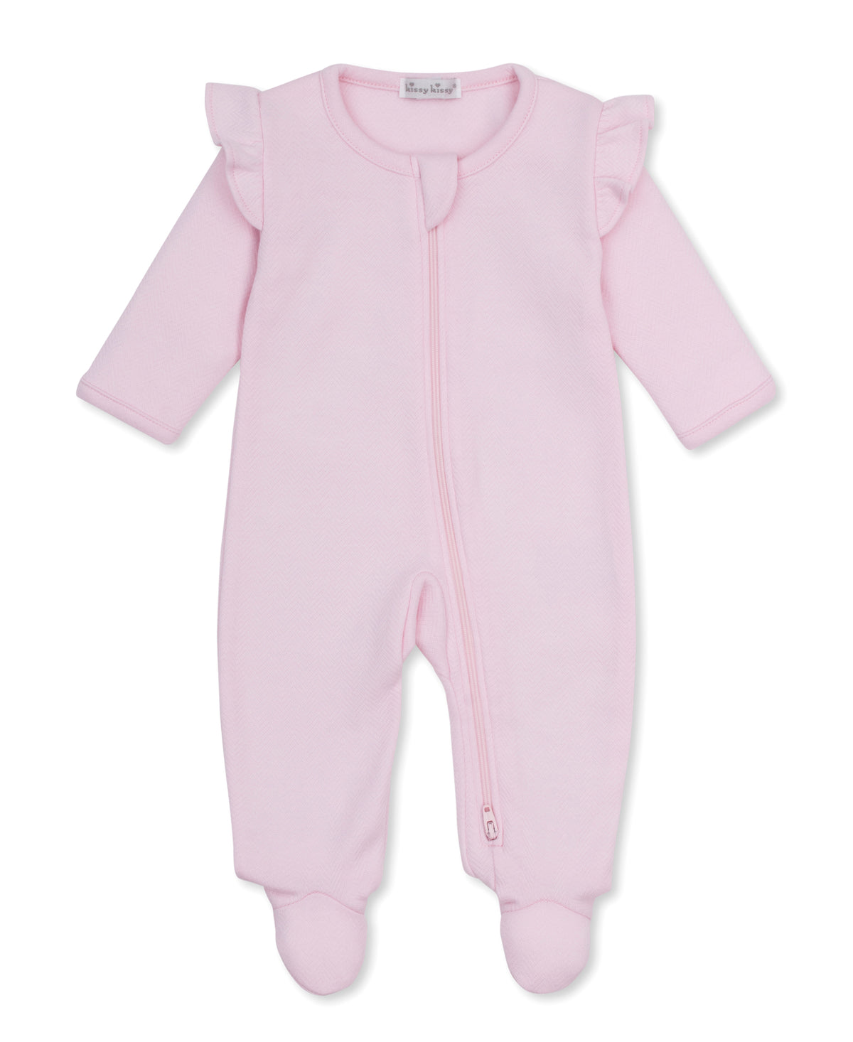 Kissy Kissy Jacquard Footie w/ Zip - Baby Blessings, Pink, 3-6M