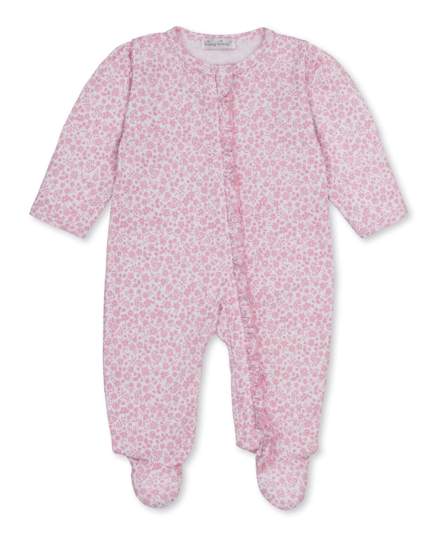 Kissy Kissy Zip Footie - Fall Blooms, 3-6M