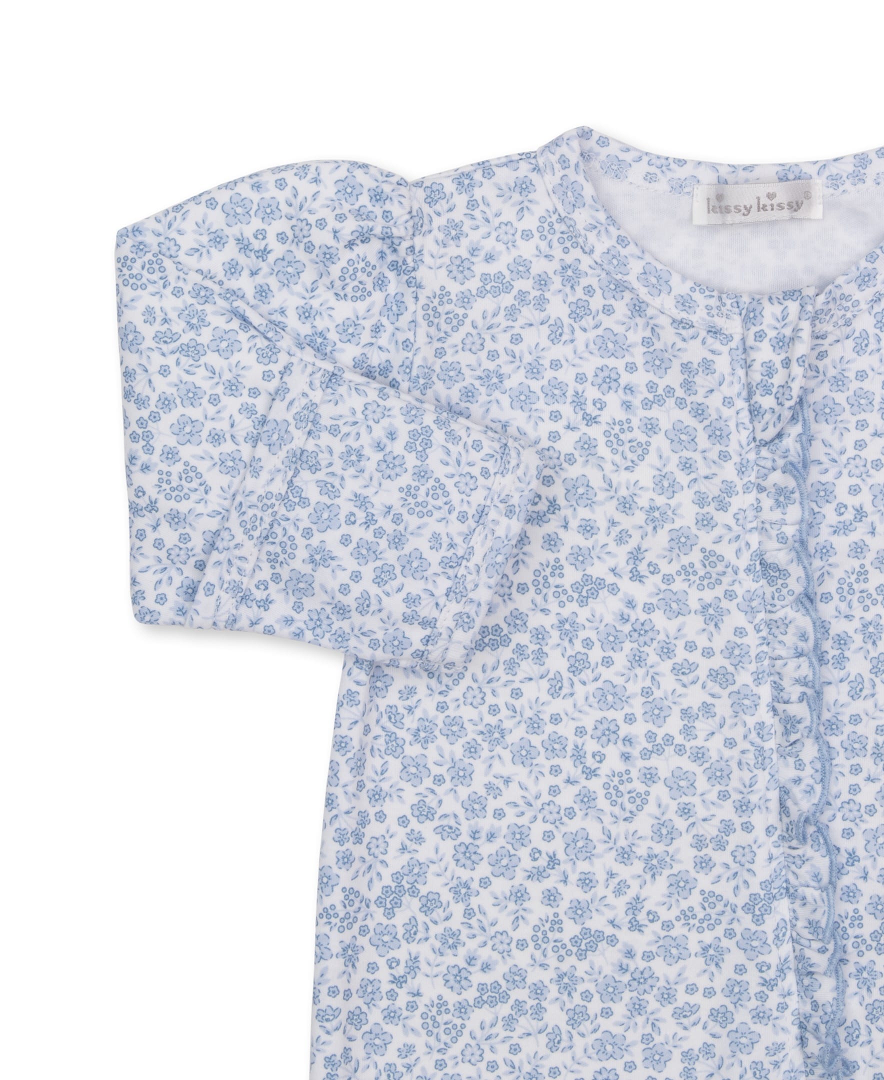 Kissy Kissy Footie w/ Zip Print - Lt Blue, Newborn - Image 2
