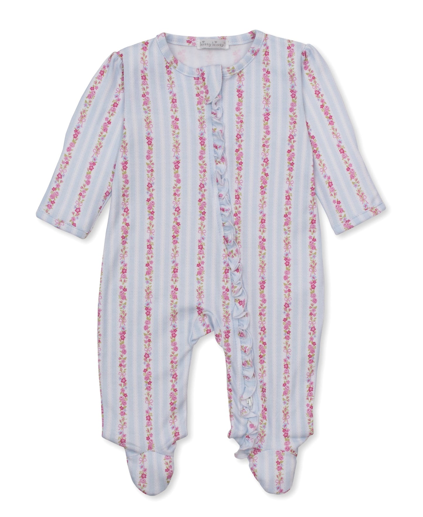 Kissy Kissy Rose Renaissance Print Footie with Zipper - Multi