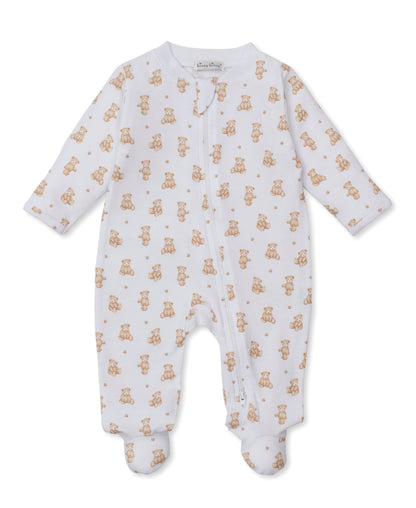 Kissy Kissy Footie w/ Zip - Teddy Bears, Tan, 0-3M
