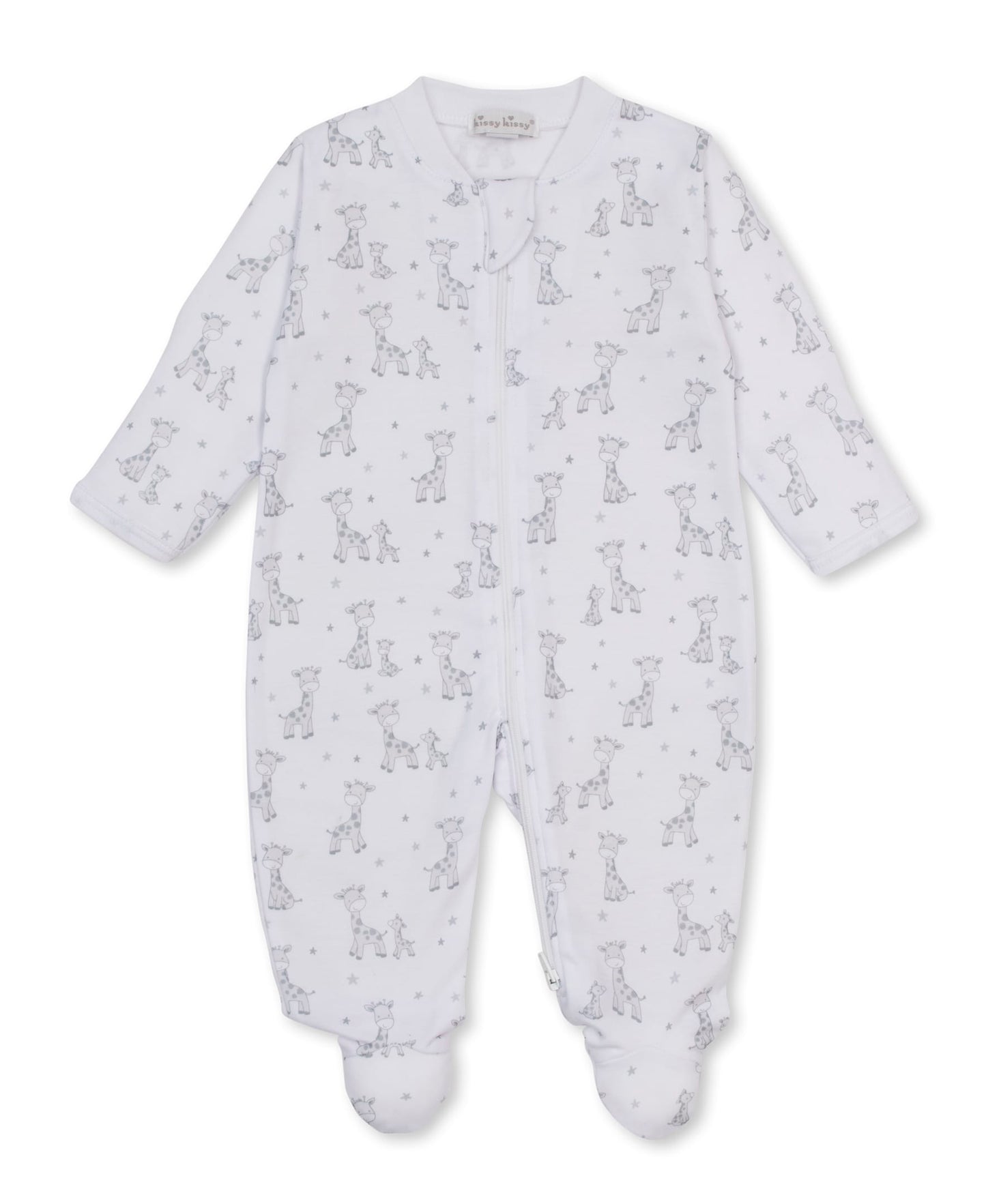 Kissy Kissy Zip Footie - Just Giraffes, 3-6M