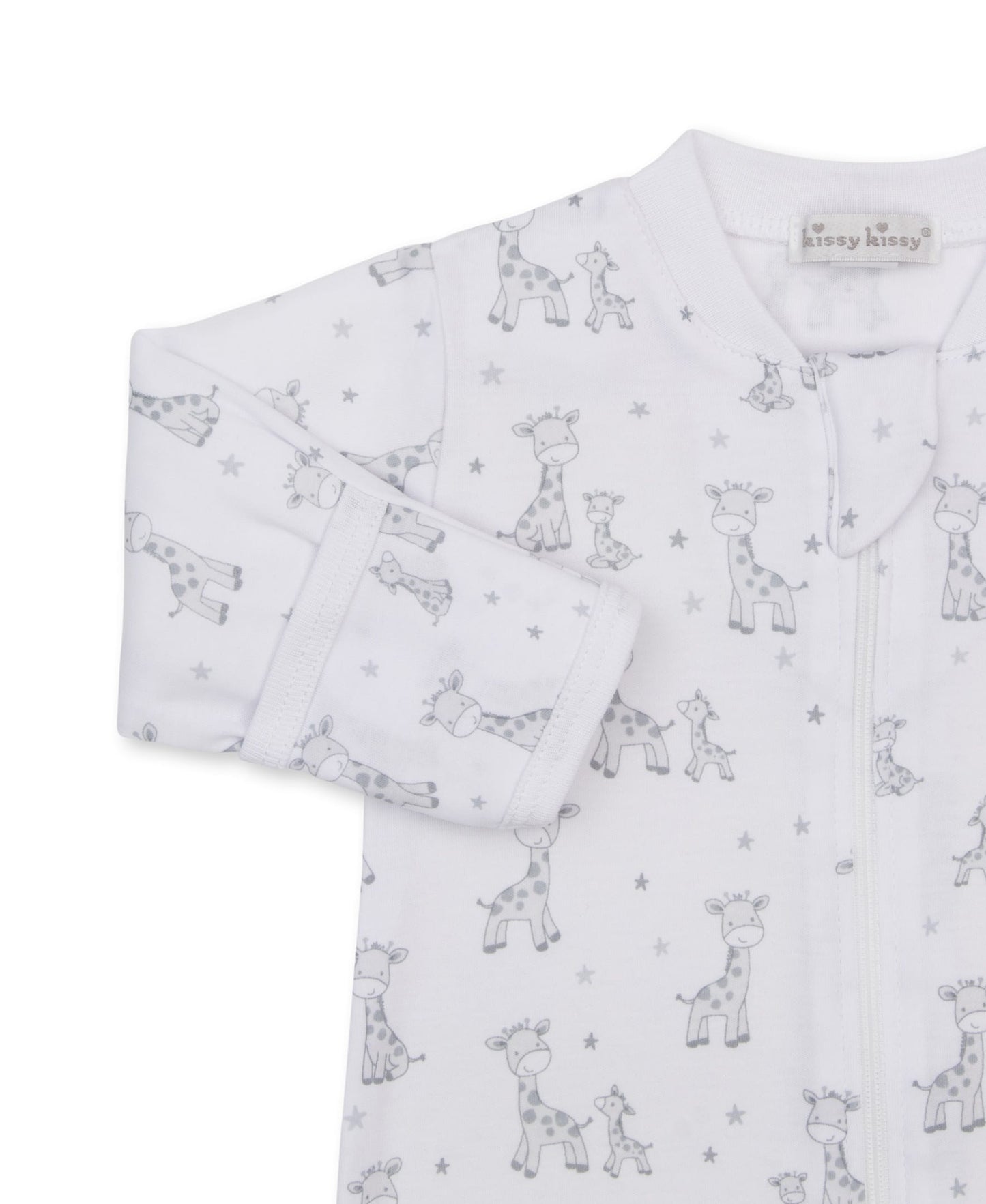 Kissy Kissy Footie w/ Zip Print - Silver, 3-6M - Image 2
