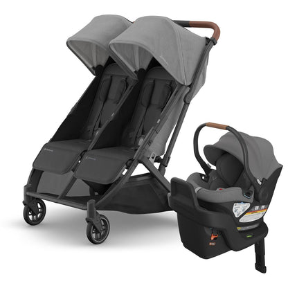 UPPAbaby Minu Duo Double Stroller + Aria Travel System Bundle - Greyson / Greyson