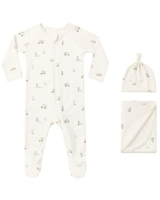 Rylee + Cru Footie Set Caddy - Natural, 0-3M