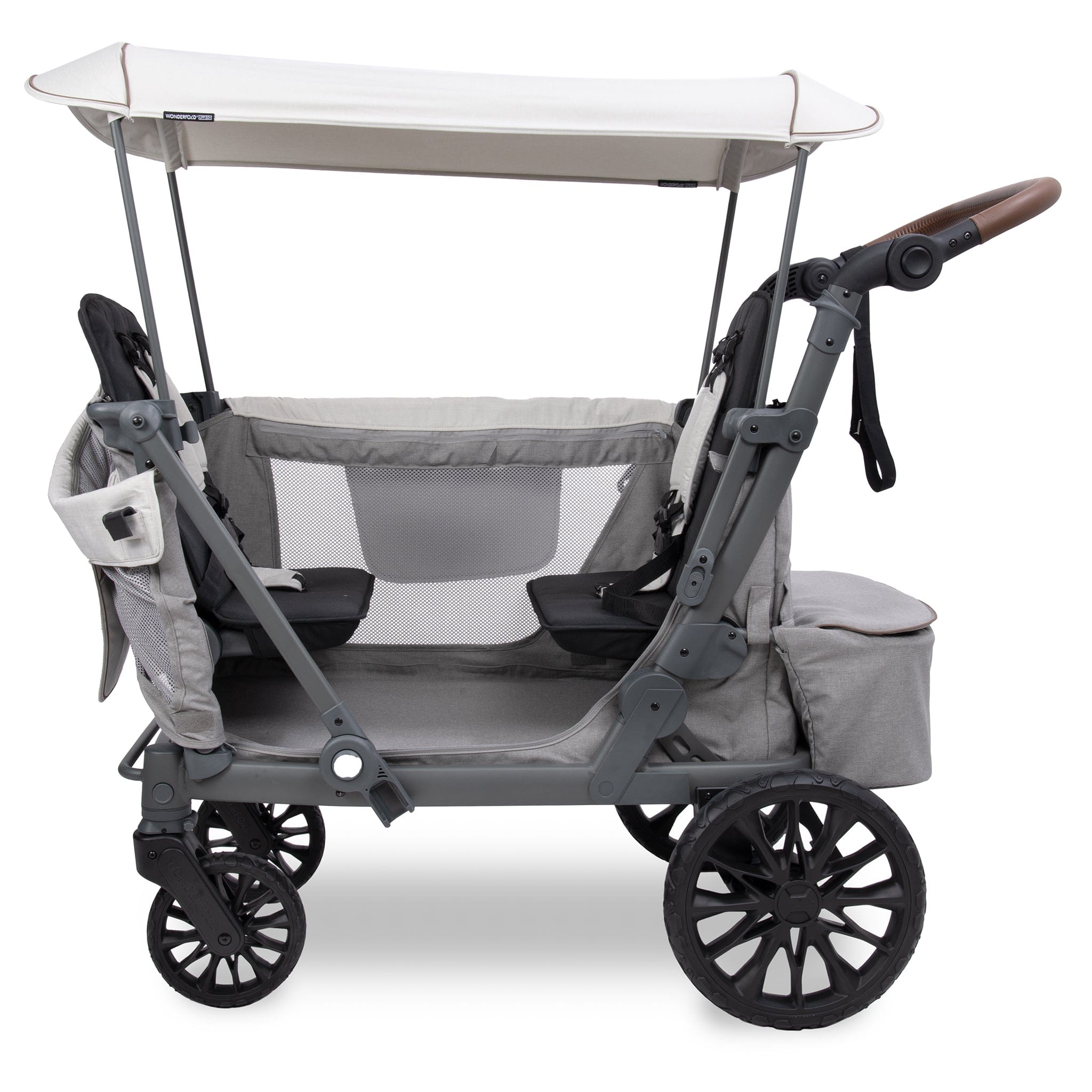 WonderFold L2 Double (2 Seater) Stroller Wagon - Gray – Albee Baby