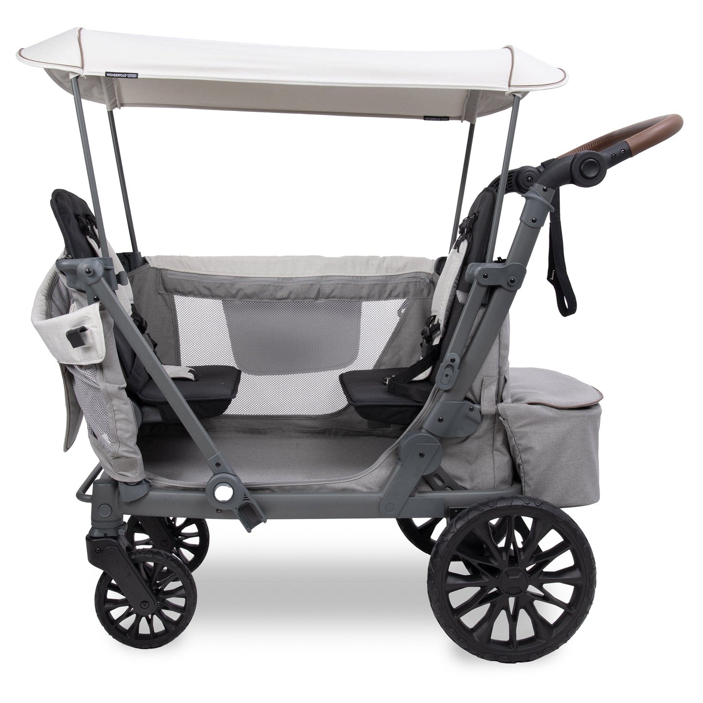 WonderFold L2 Double (2 Seater) Stroller Wagon - Gray