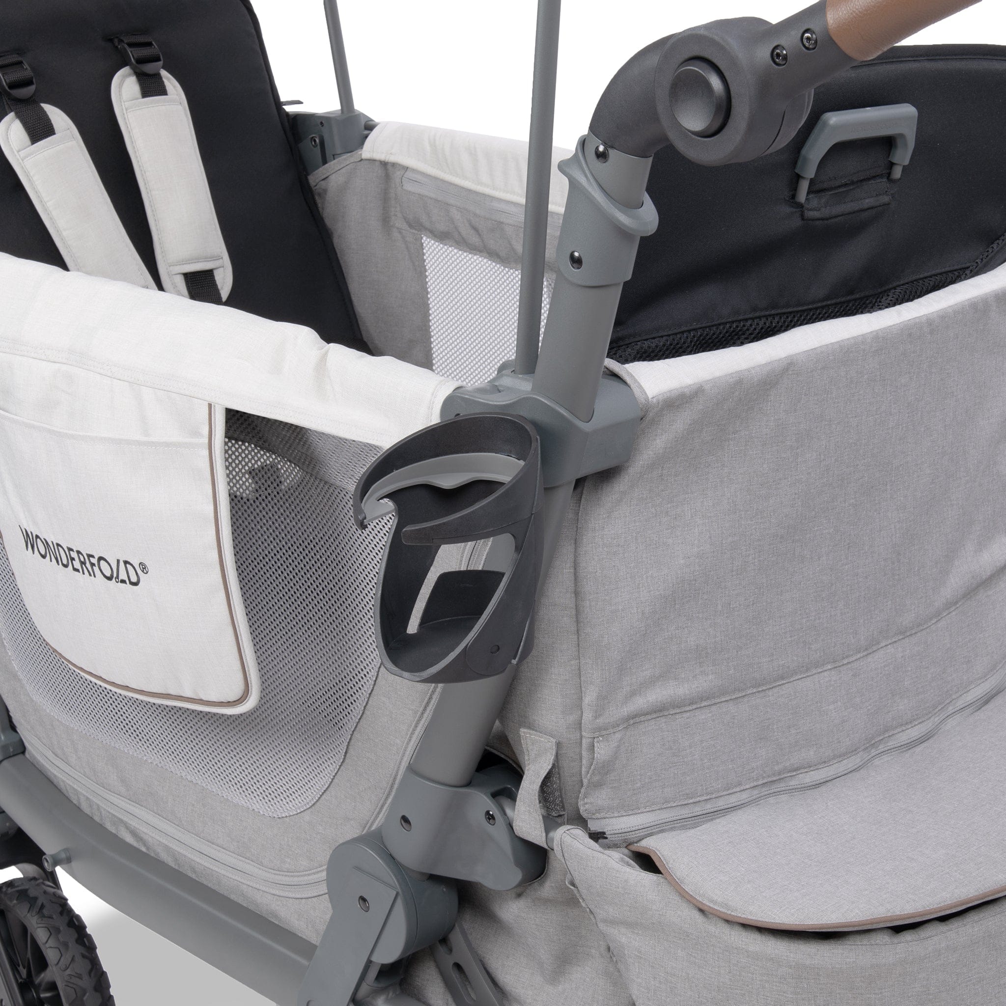WonderFold L2 Double (2 Seater) Stroller Wagon - Gray – Albee Baby