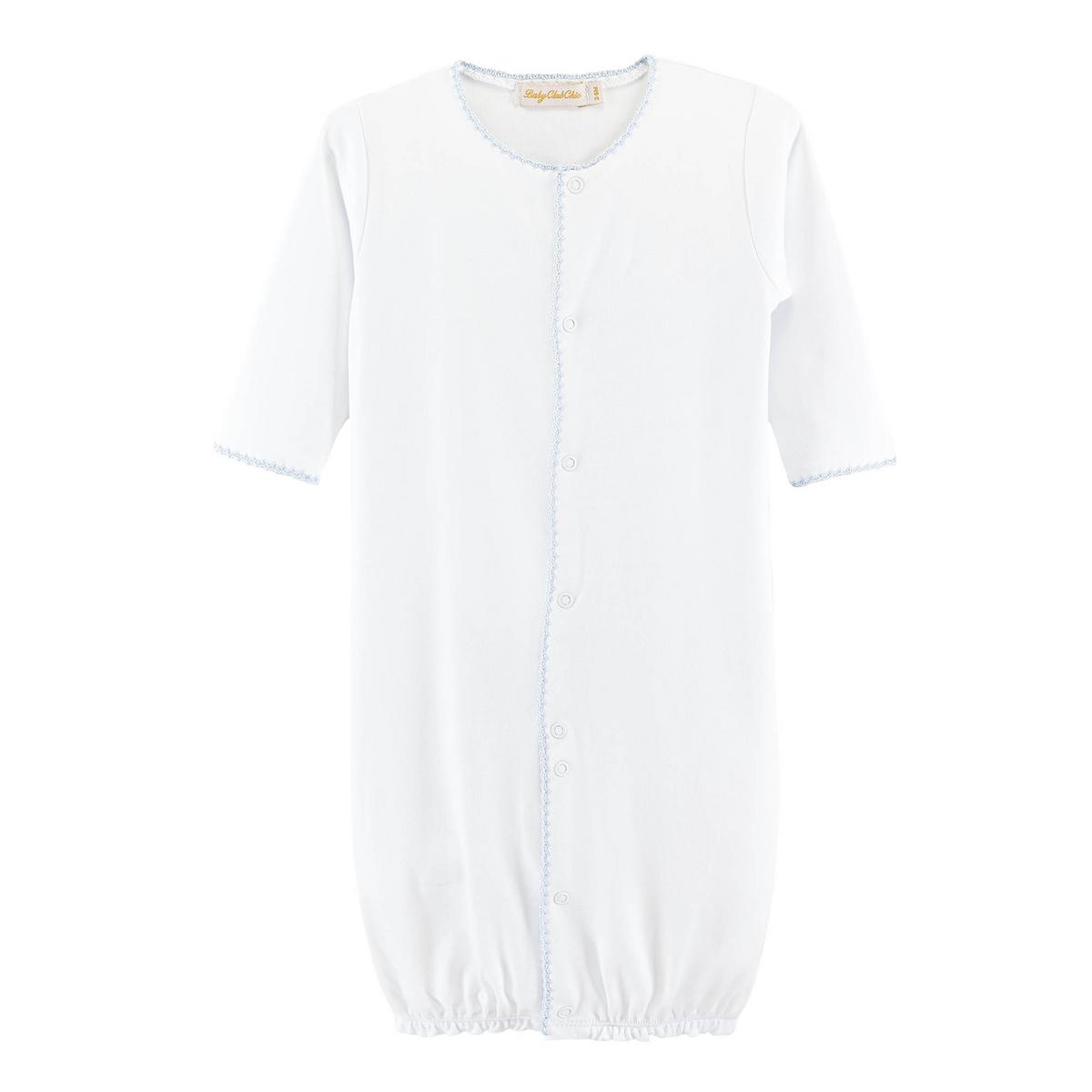Baby Club Chic Pima Convertible Gown with Crochet Trim - No Embroidery, NB