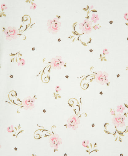 Little Me Vintage Rose Footed One-Piece And Hat - Ivory Print, Preemie