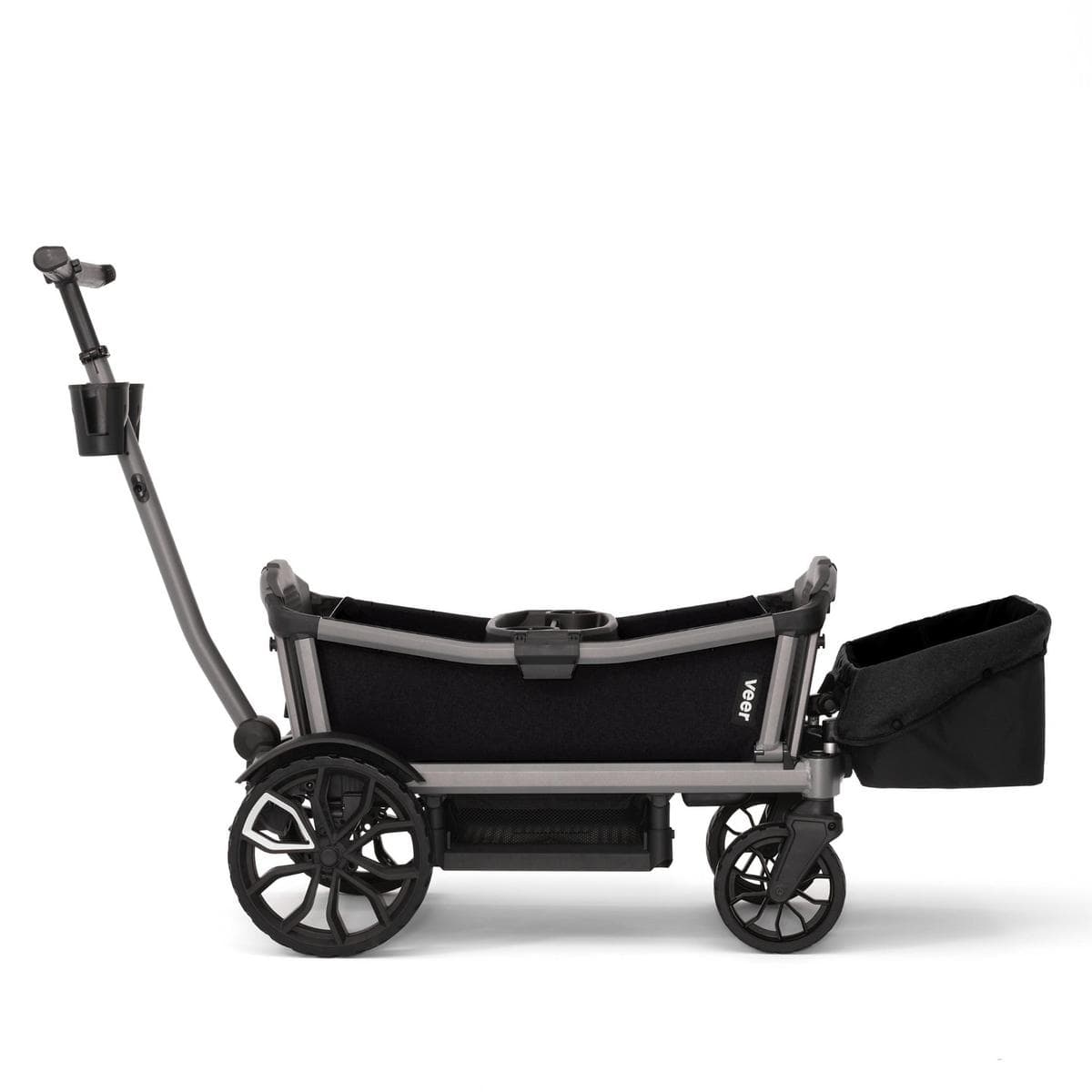 Veer Cruiser stroller wagon with black fabric and grey frame