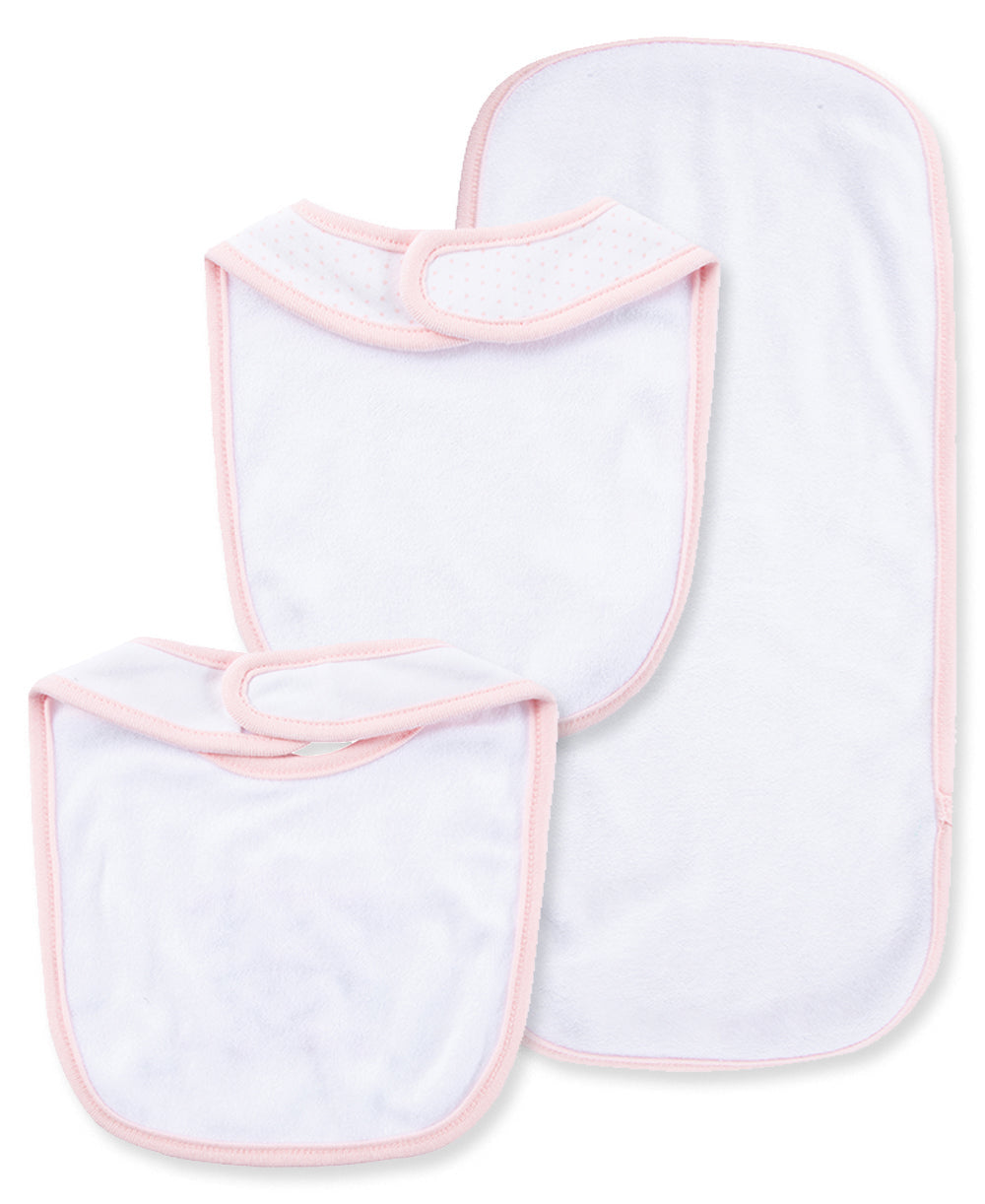 Little Me Thank Heaven For Little Girls Bib & Burp Set - Pink Multi, One Size
