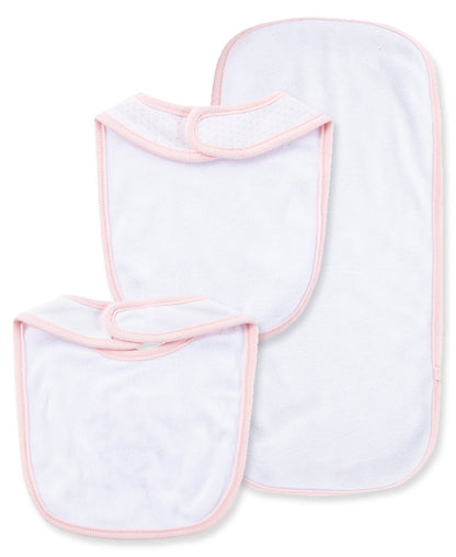 Little Me Thank Heaven For Little Girls Bib & Burp Set - Pink Multi, One Size