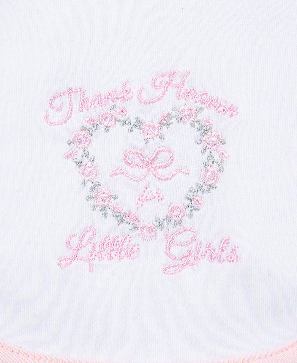 Little Me Thank Heaven For Little Girls Bib & Burp Set - Pink Multi, One Size