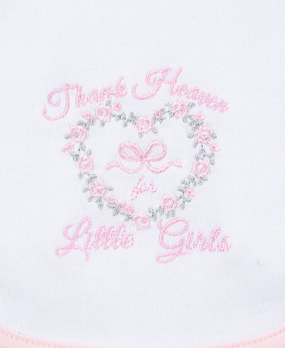 Little Me Thank Heaven For Little Girls Bib & Burp Set - Pink Multi, One Size