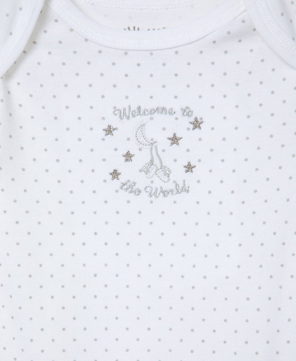 Little Me Welcome to the World 3-Pack Bodysuits - White Print, 3M