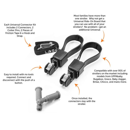 KidCo Lascal BuggyBoard Universal Connector Kit - Black