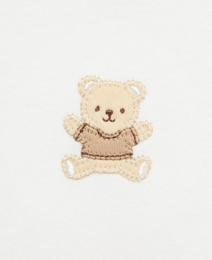 Little Me Gentle Bear Sleeper Gown and Hat - Ivory, 0-3M