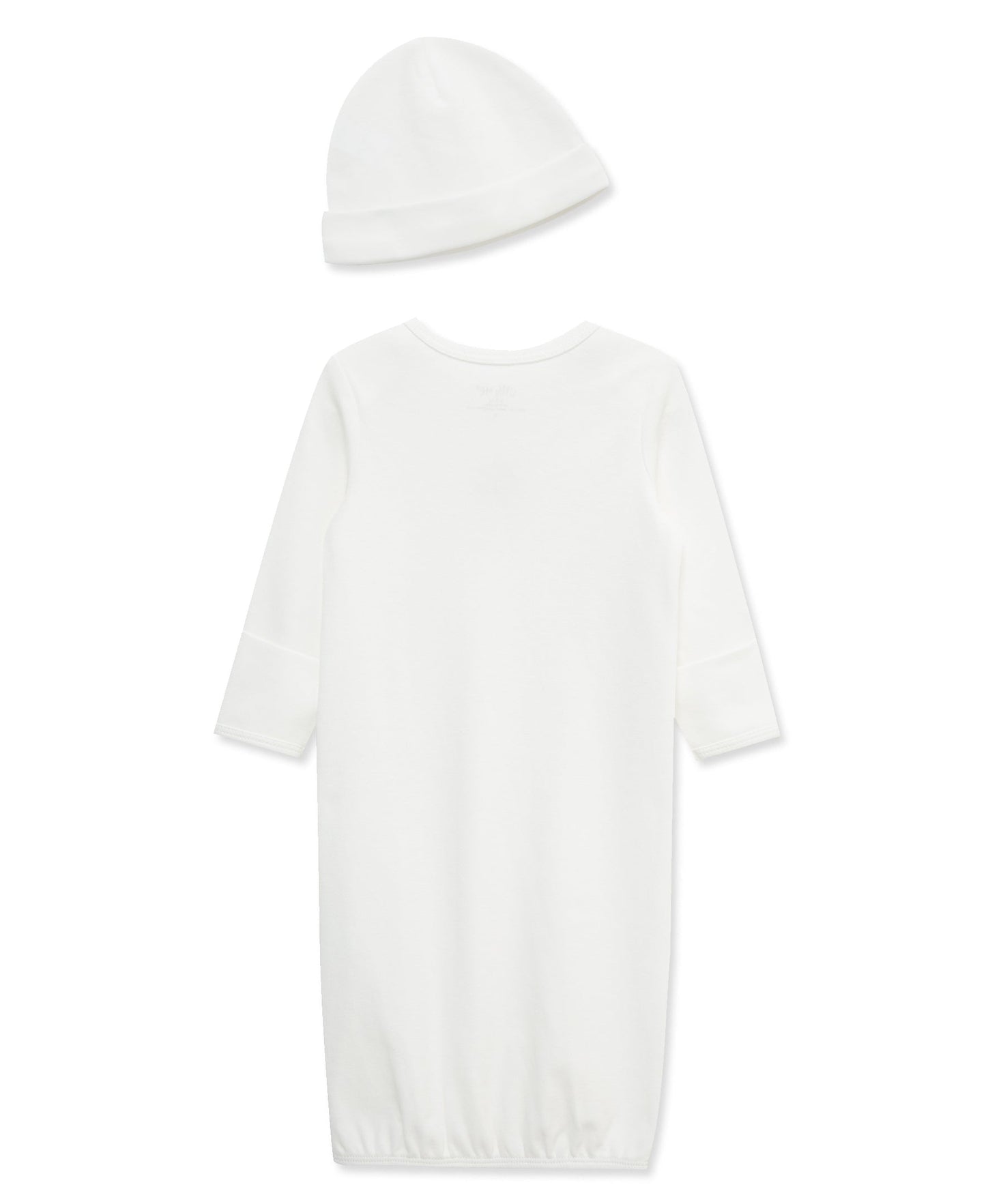 Little Me Gentle Bear Sleeper Gown and Hat - Ivory, 0-3M