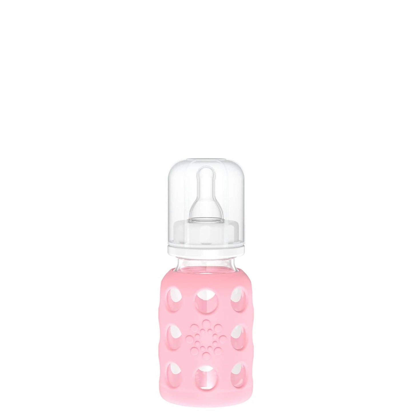 Lifefactory 4oz Glass Baby Bottle with Silicone Sleeve - Pink