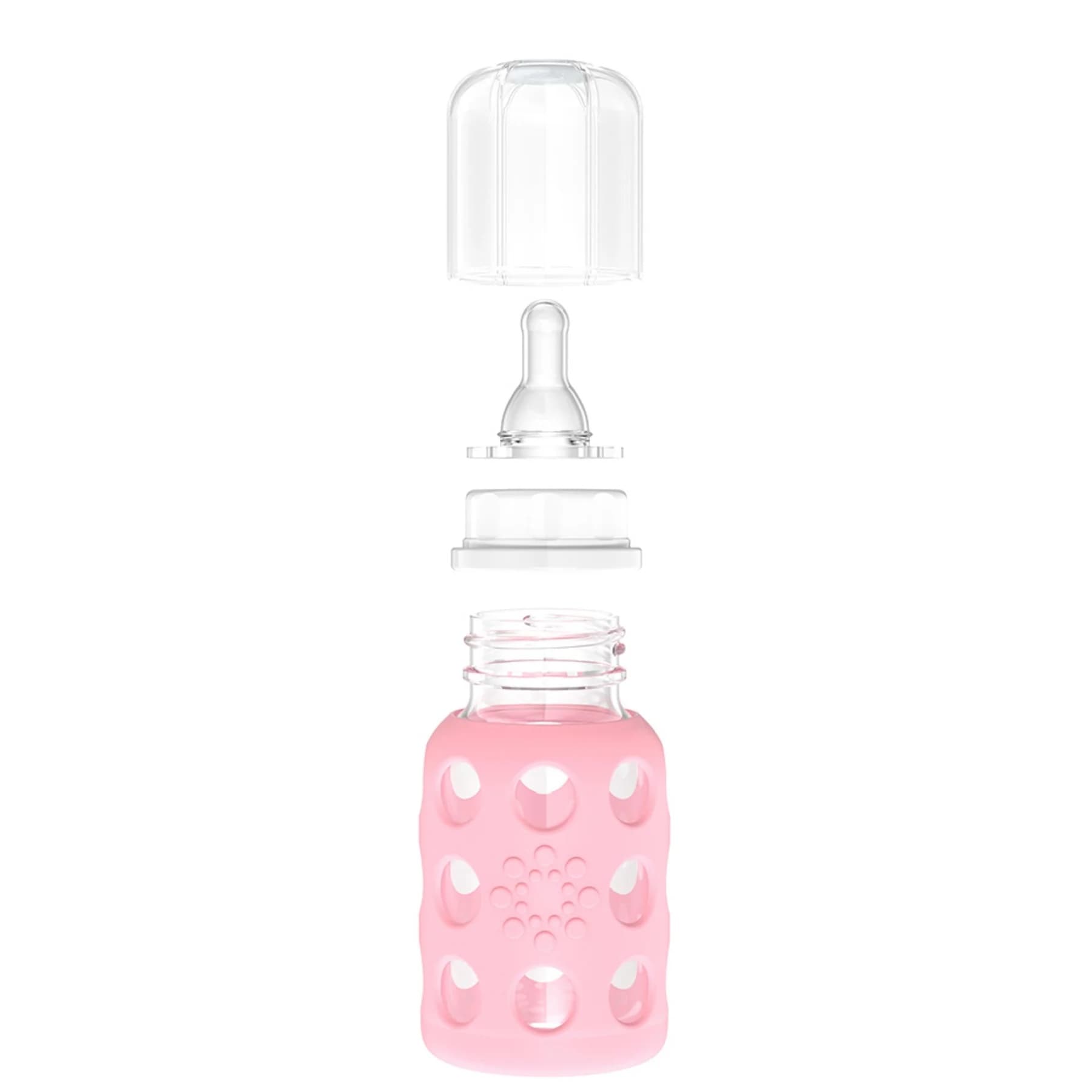 Lifefactory 4oz Glass Baby Bottle with Silicone Sleeve - Pink