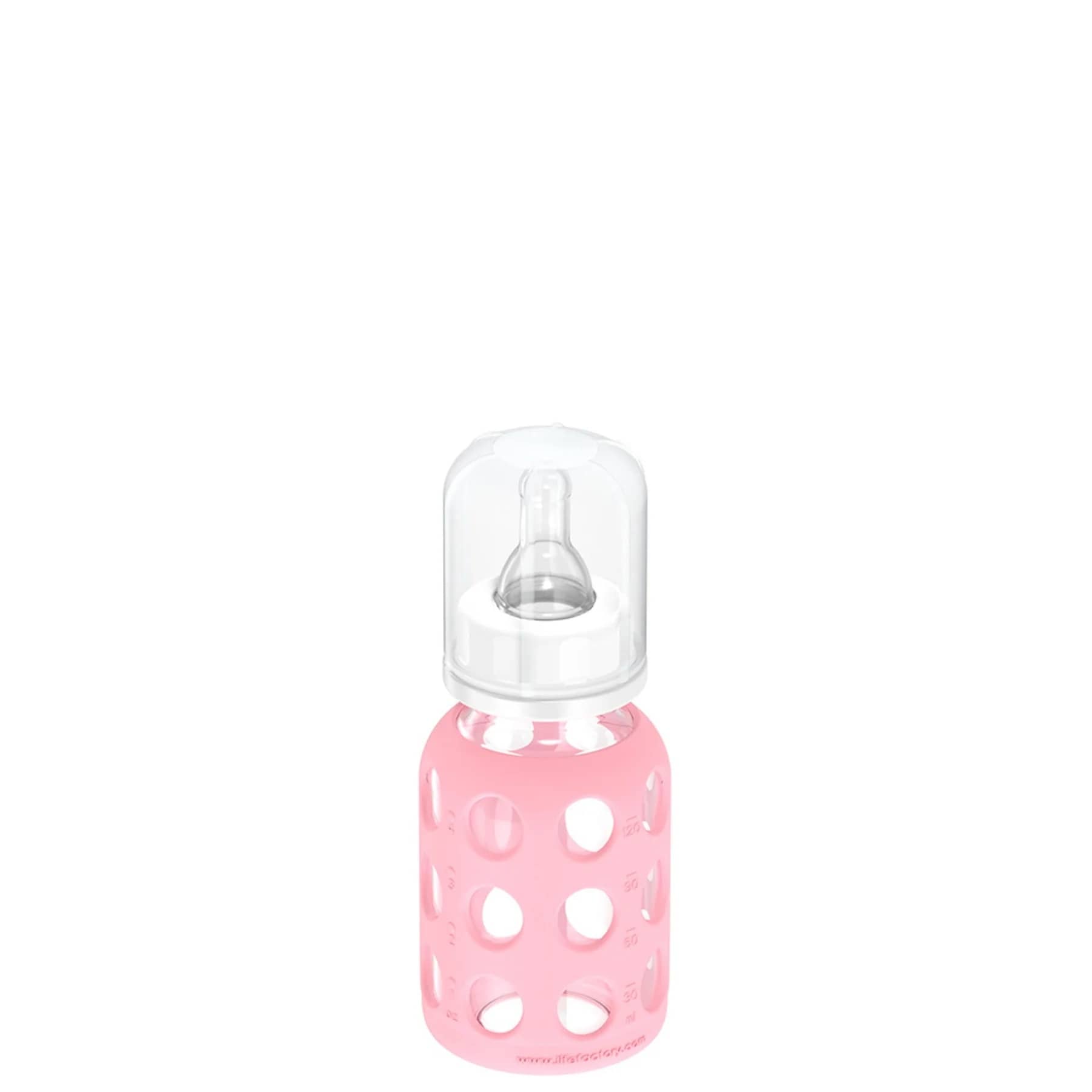 Lifefactory 4oz Glass Baby Bottle with Silicone Sleeve - Pink