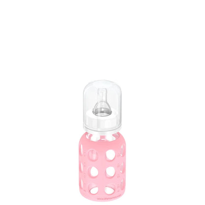 Lifefactory 4oz Glass Baby Bottle with Silicone Sleeve - Pink
