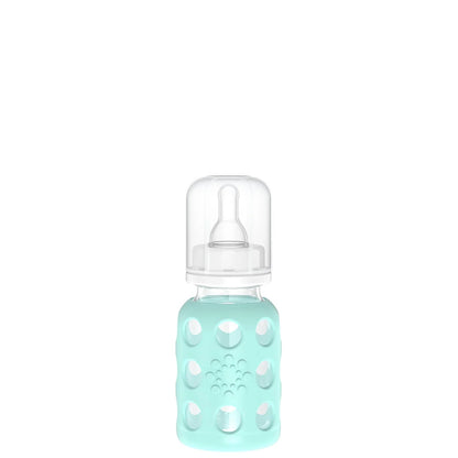 Lifefactory 4oz Glass Baby Bottle with Silicone Sleeve - Mint