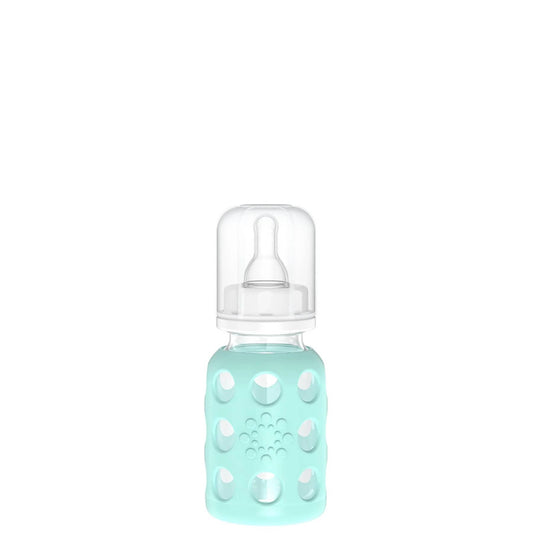 Lifefactory 4oz Glass Baby Bottle with Silicone Sleeve - Mint