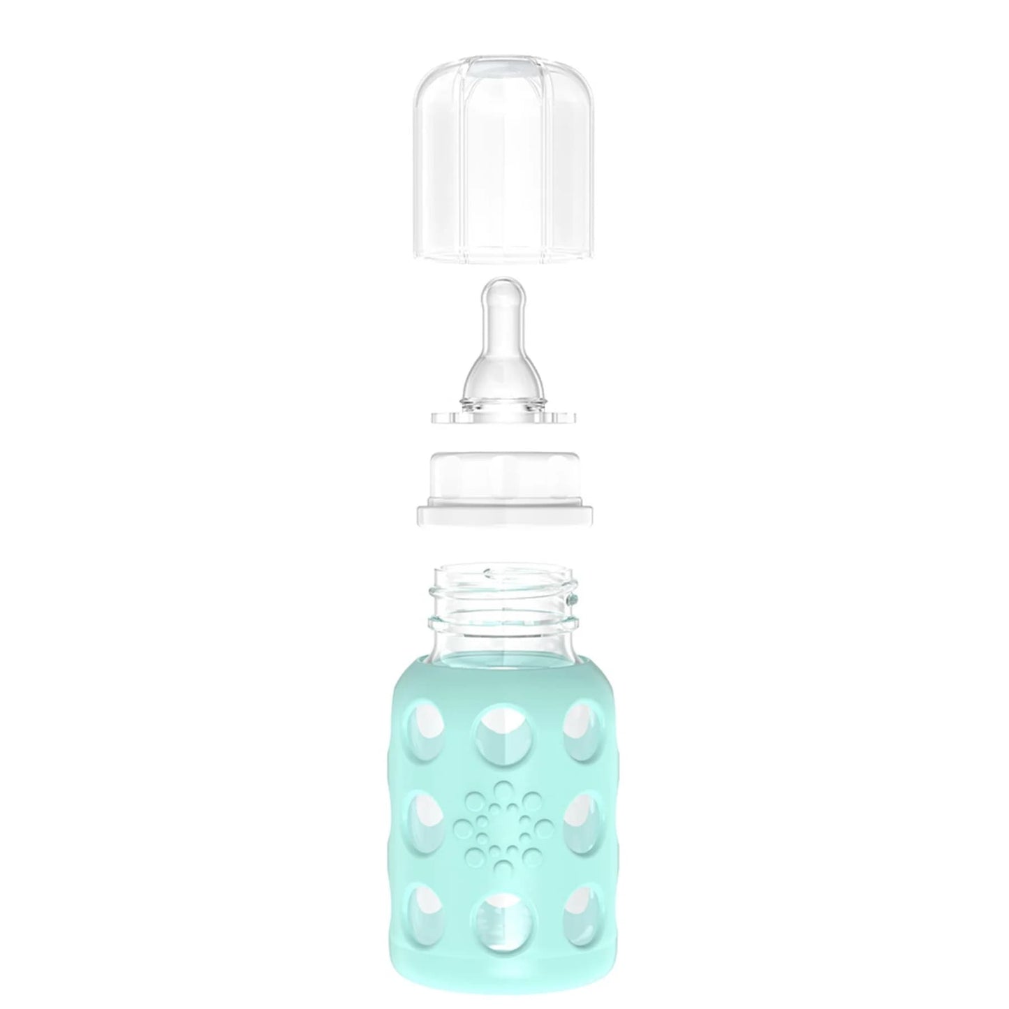 Lifefactory 4oz Glass Baby Bottle with Silicone Sleeve - Mint