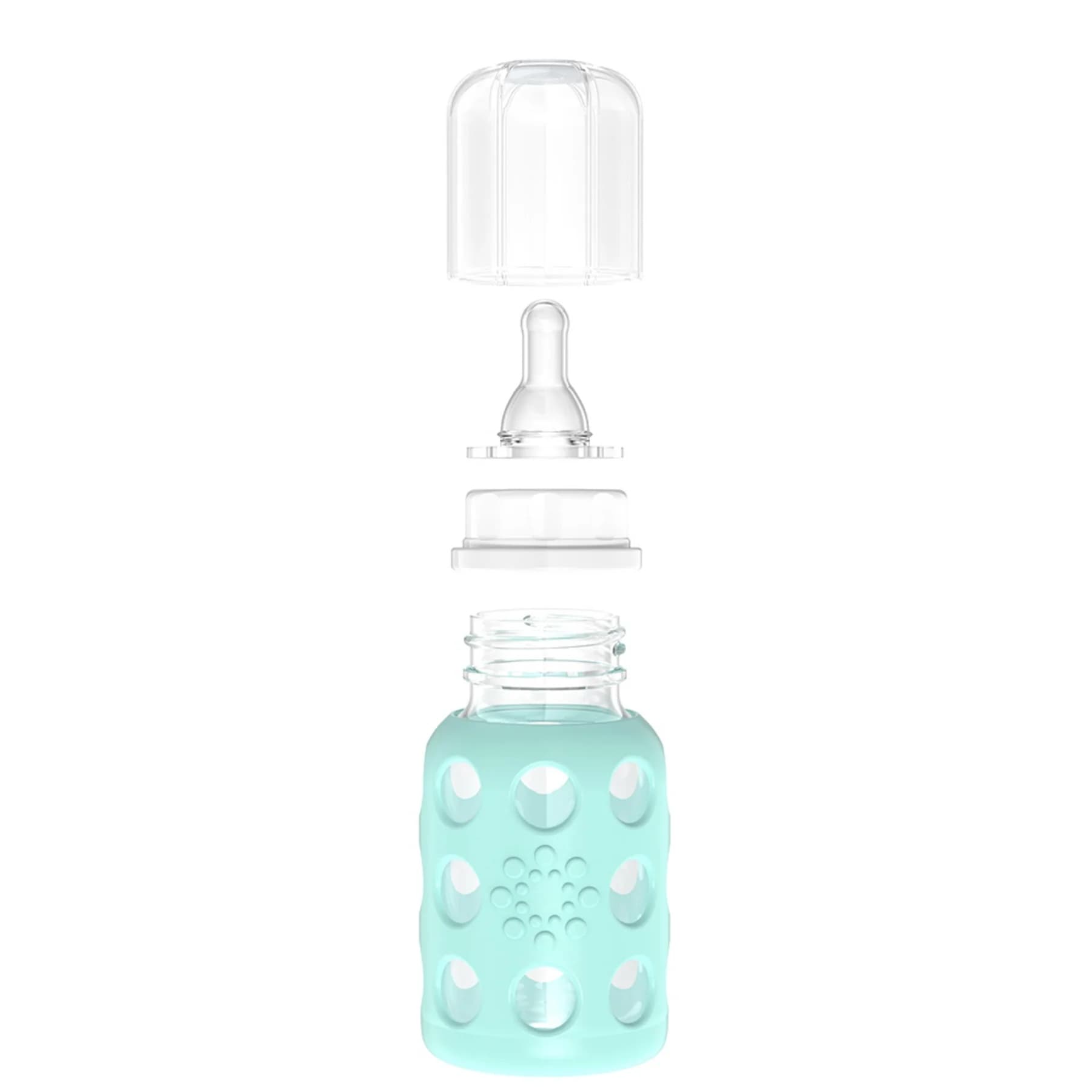 Lifefactory 4oz Glass Baby Bottle with Silicone Sleeve - Mint