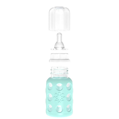 Lifefactory 4oz Glass Baby Bottle with Silicone Sleeve - Mint