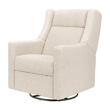 Babyletto Kiwi Deluxe Power Recliner and Swivel Glider with Heat and Massage - Almond Teddy Loop - M11283AT