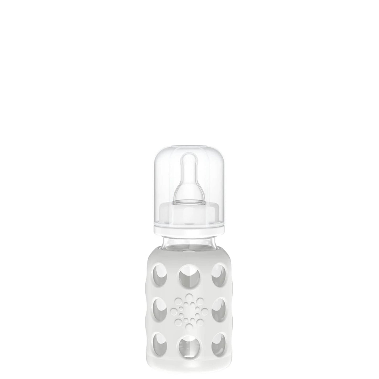 Lifefactory 4oz Glass Baby Bottle with Silicone Sleeve - Stone Gray
