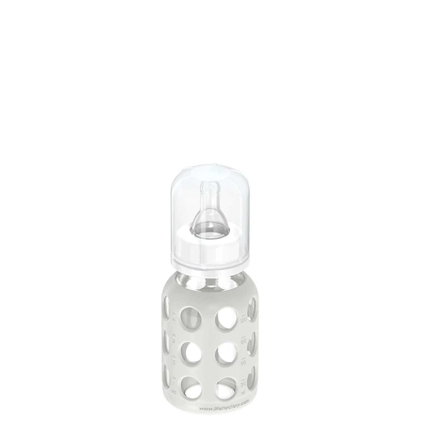 Lifefactory 4oz Glass Baby Bottle with Silicone Sleeve - Stone Gray