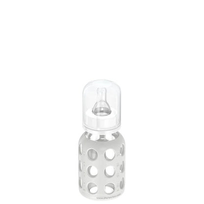 Lifefactory 4oz Glass Baby Bottle with Silicone Sleeve - Stone Gray