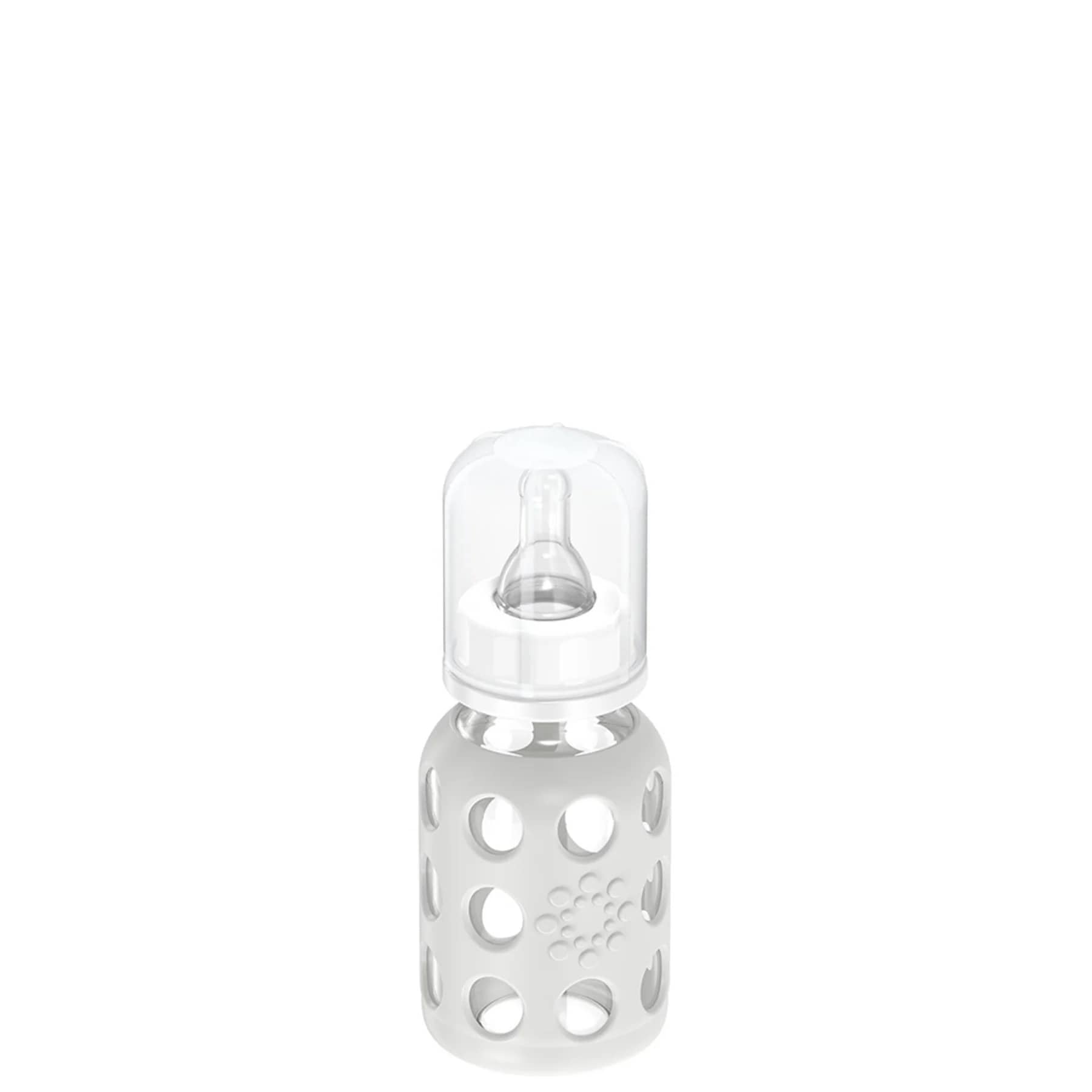 Lifefactory 4oz Glass Baby Bottle with Silicone Sleeve - Stone Gray