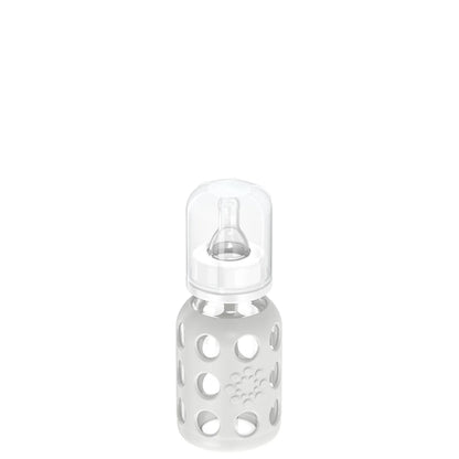 Lifefactory 4oz Glass Baby Bottle with Silicone Sleeve - Stone Gray