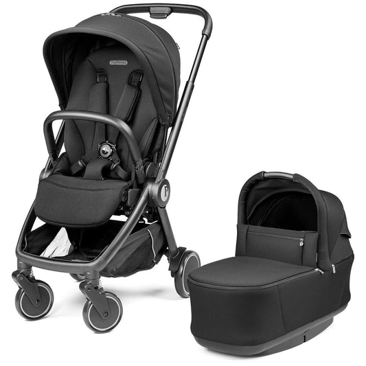 PEG City Loop Stroller + Pop Up Bassinet With Stand Bundle - Black / True Black / True Black - CLP-BAS-TRBLK