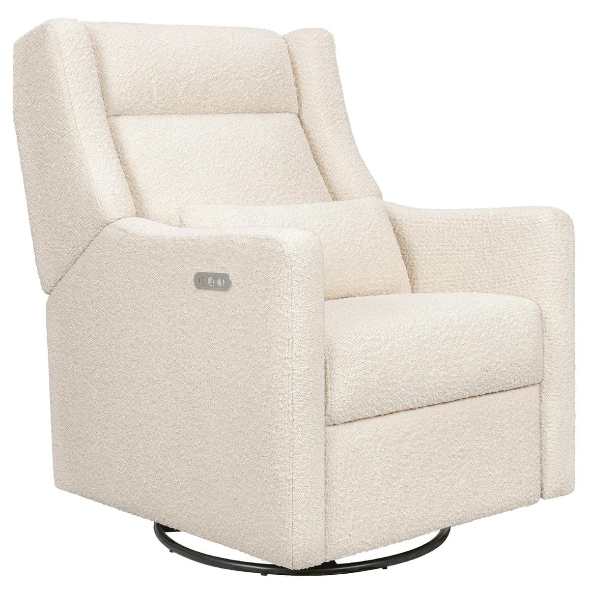 Babyletto Kiwi Plus Electric Recliner Swivel Glider w/ Adjustable Headrest + USB Port - Performance Ivory Boucle - M11286PWB