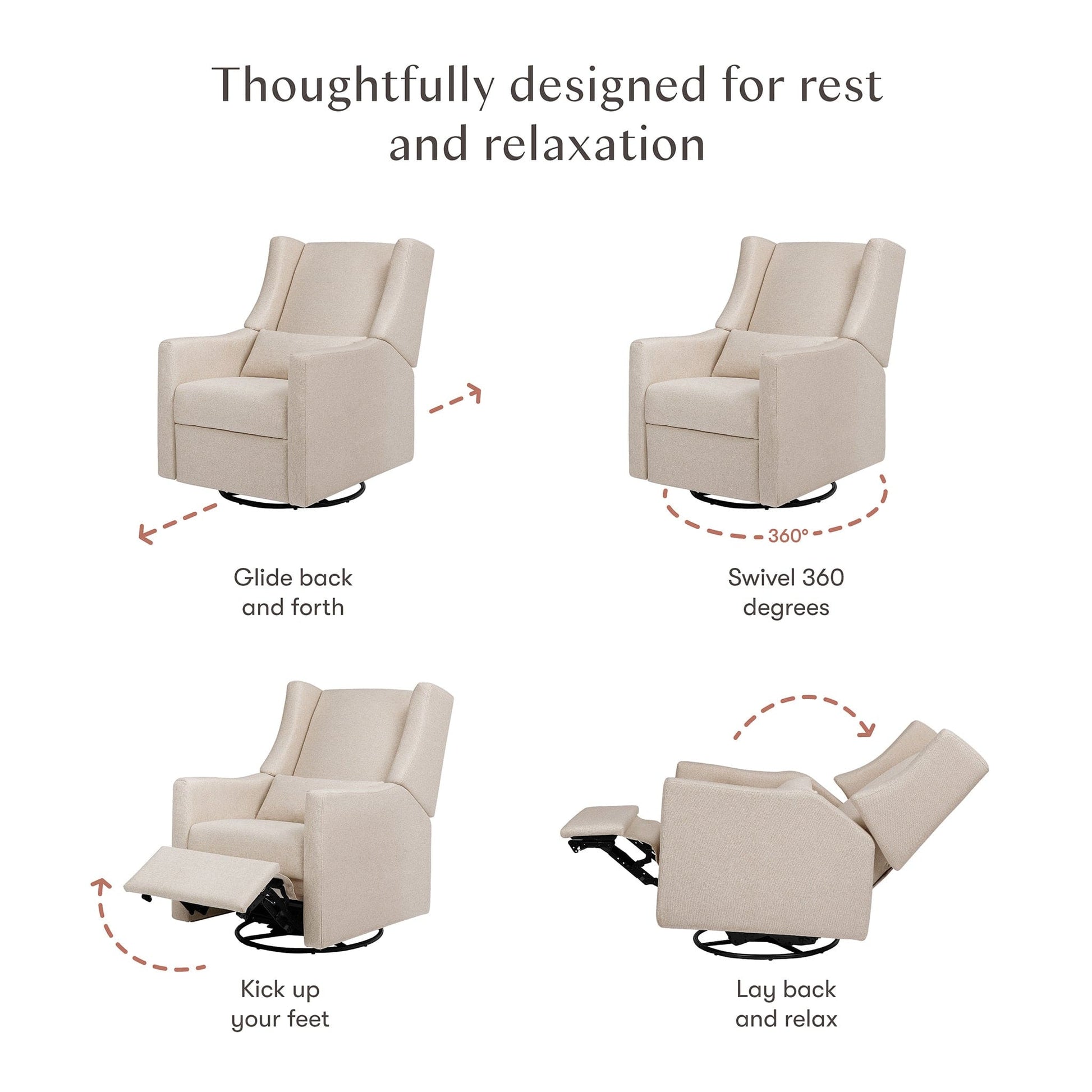 Babyletto Kiwi Recliner and Swivel Glider - Performance Beach Eco-Weave - M11277PBEW