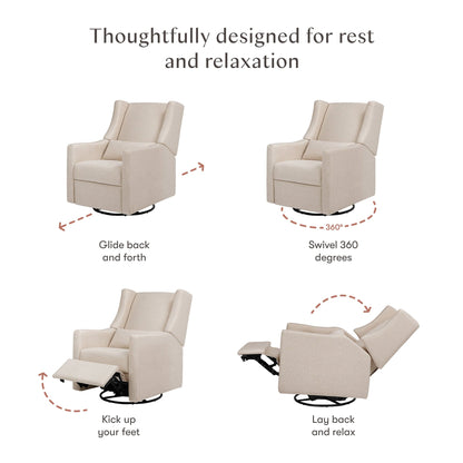 Babyletto Kiwi Recliner and Swivel Glider - Performance Beach Eco-Weave - M11277PBEW