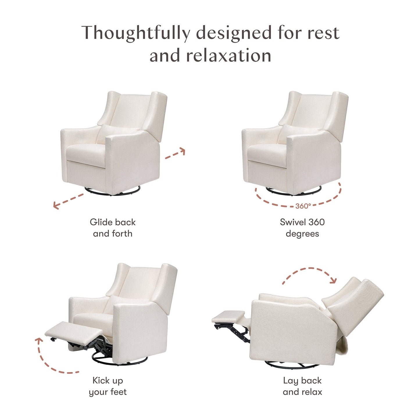 Babyletto Kiwi Recliner and Swivel Glider - Performance Cream Eco-Weave - M11277PCMEW